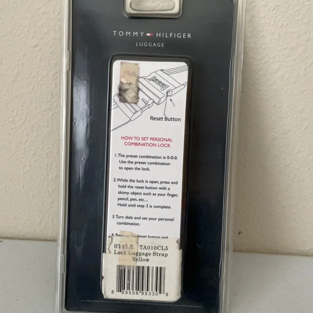 🔴Tommy Hilfiger Yellow and Navy Luggage Strap - Picture 2 of 2